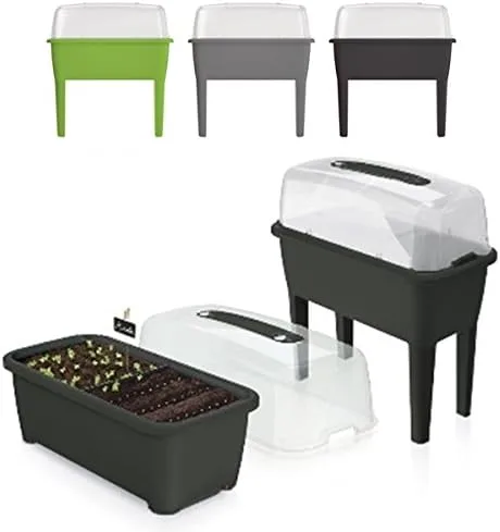 Hochbeet Anzuchttopf Blumentopf Frühbeet Gewächshaus Blumenkasten 3 Farben von rg-vertrieb (Anthrazit)