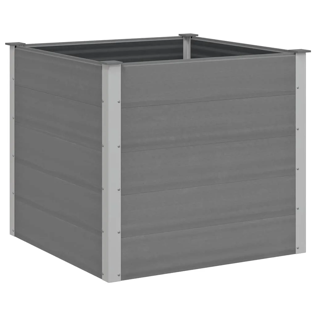 vidaXL Garten Hochbeet Pflanzkasten Blumenkasten Gemüsebeet Pflanzkübel Blumenkübel Frühbeet Gartenbeet Pflanzbeet WPC 100x100x91cm Grau - Bild 1