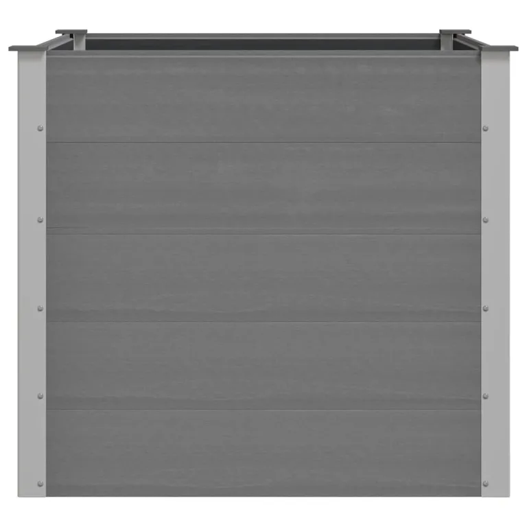 vidaXL Garten Hochbeet Pflanzkasten Blumenkasten Gemüsebeet Pflanzkübel Blumenkübel Frühbeet Gartenbeet Pflanzbeet WPC 100x100x91cm Grau – Bild 8