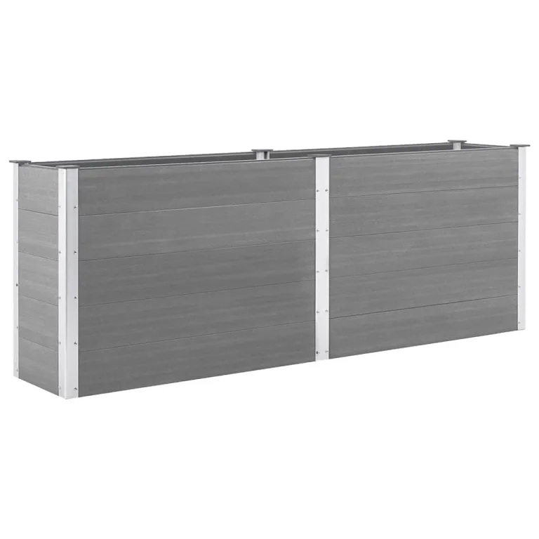 vidaXL Garten Hochbeet Pflanzkasten Blumenkasten Gemüsebeet Pflanzkübel Blumenkübel Frühbeet Gartenbeet Pflanzbeet WPC 100x100x91cm Grau – Bild 9