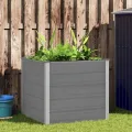 vidaXL Garten Hochbeet Pflanzkasten Blumenkasten Gemüsebeet Pflanzkübel Blumenkübel Frühbeet Gartenbeet Pflanzbeet WPC 100x100x91cm Grau - Thumbnail 2