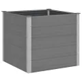 vidaXL Garten Hochbeet Pflanzkasten Blumenkasten Gemüsebeet Pflanzkübel Blumenkübel Frühbeet Gartenbeet Pflanzbeet WPC 100x100x91cm Grau - Thumbnail 1