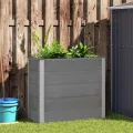 vidaXL Garten Hochbeet Pflanzkasten Blumenkasten Gemüsebeet Pflanzkübel Blumenkübel Frühbeet Gartenbeet Pflanzbeet WPC 100x50x91cm Grau - Thumbnail 2