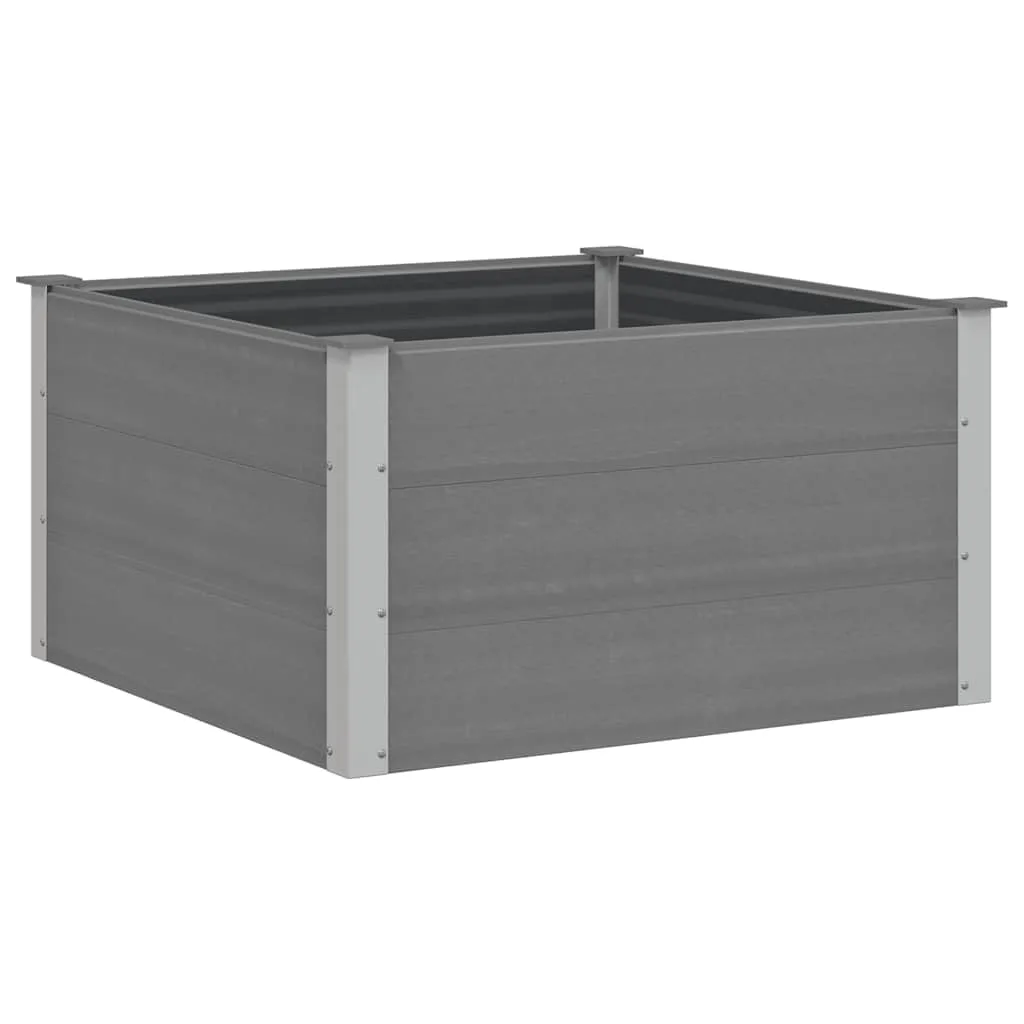 vidaXL Garten Hochbeet Pflanzkasten Blumenkasten Gemüsebeet Pflanzkübel Blumenkübel Frühbeet Gartenbeet Pflanzbeet WPC 100x100x54cm Grau - Bild 1