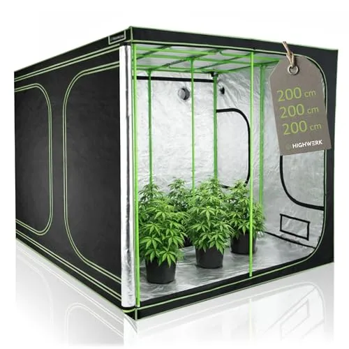 Growzelt 200 x 200 x 200 cm | MyHomeGrow Grow Tent, schwarz grün | Indoor Grow Tent für Pflanzenzucht | Growbox, Homegrow, Growschrank | Zuchtzelt, Pflanzenzelt, Anzuchtzelt, Gewächshaus – Bild 10