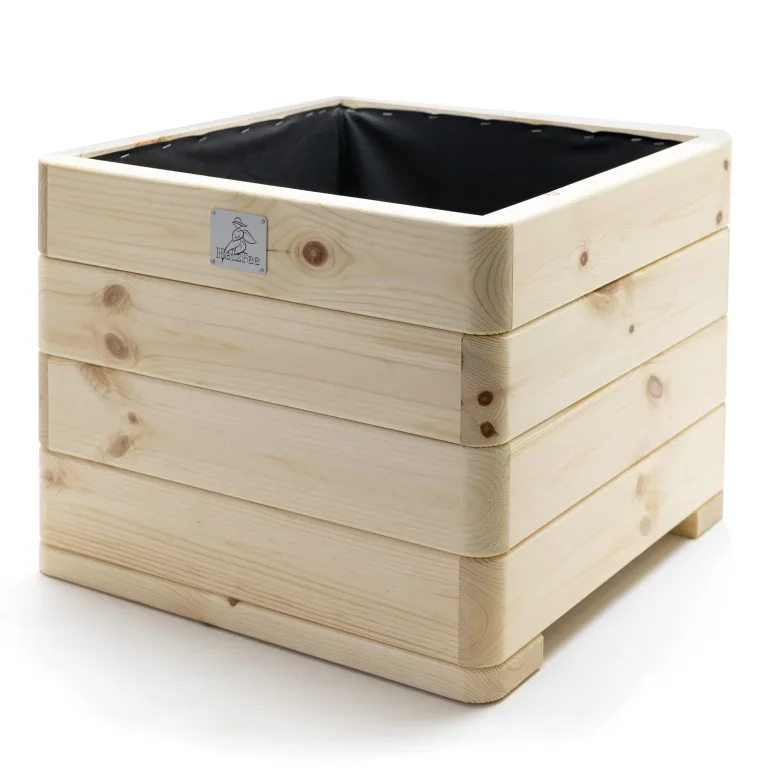 Hochbeet massiver Pflanzkasten Dona (Fichte, 118 x 50 cm) – Stabiler Pflanzkasten mit Vlies, wetterfest & fertig montiert – Bild 7