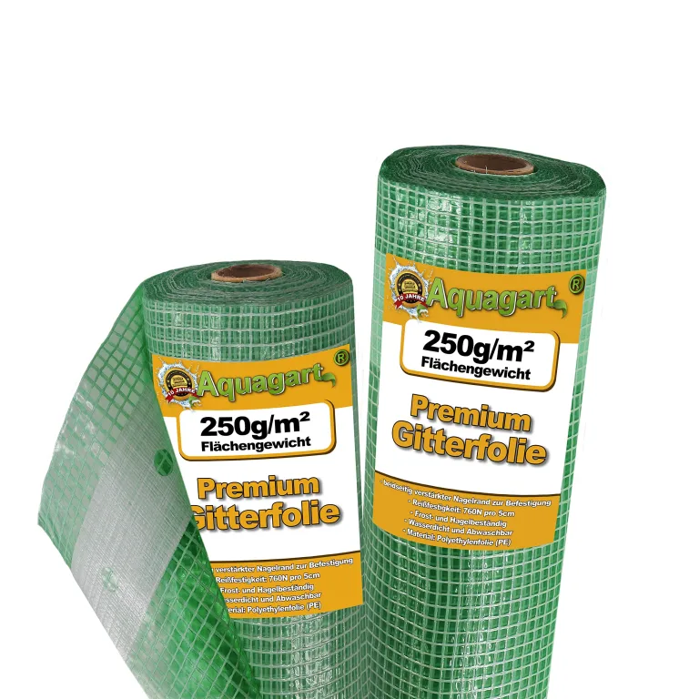 Aquagart Gewächshausfolie Gitterfolie Frühbeetfolie Gartenfolie 250g UV Stabil grün Verschiedene Breiten und Längen (12m, grün/transparent 2,0m breit) – Bild 10