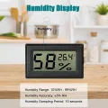 EEEKit Mini Hygrometer Thermometer, 5 Stück LCD Digital Temperaturmesser Feuchtigkeitsmesser für Büro Gewächshaus, Schwarz - Thumbnail 3