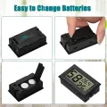 EEEKit Mini Hygrometer Thermometer, 5 Stück LCD Digital Temperaturmesser Feuchtigkeitsmesser für Büro Gewächshaus, Schwarz - Thumbnail 4