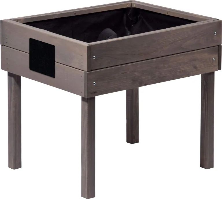 dobar® 58511FSC Kinderhochbeet mit Kreidetafel | Mini Hochbeet Holz | erhöhter Pflanzkasten für Kinder | Salatbeet auf Stelzen | Kleines Kräuterbeet für Garten/Terrasse/Balkon | 50 x 40 x 45 cm | Grau – Bild 1