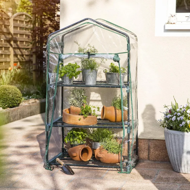 Windhager Balkon Frühbeet Folien-Gewächshaus für Kräuter, Tomaten & Co 68x49x128cm transparent – Bild 3