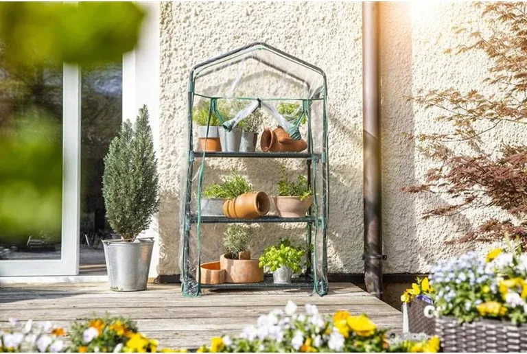 Windhager Balkon Frühbeet Folien-Gewächshaus für Kräuter, Tomaten & Co 68x49x128cm transparent – Bild 5