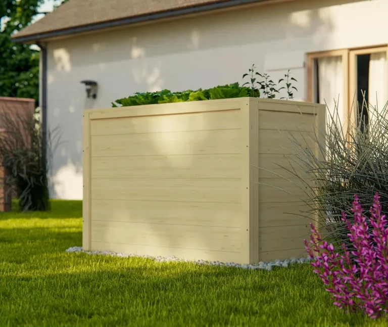 HORI Hochbeet Kit, Holz Stecksystem 80 cm hoch – Pflanzkasten Bausatz aus Fichte, 18 mm Wandstärke für Garten, Gemüsebeet & Kräuterbeet – DIY Pflanzkasten, in 15 Größen: Modell Magdeburg (60x120) – Bild 5