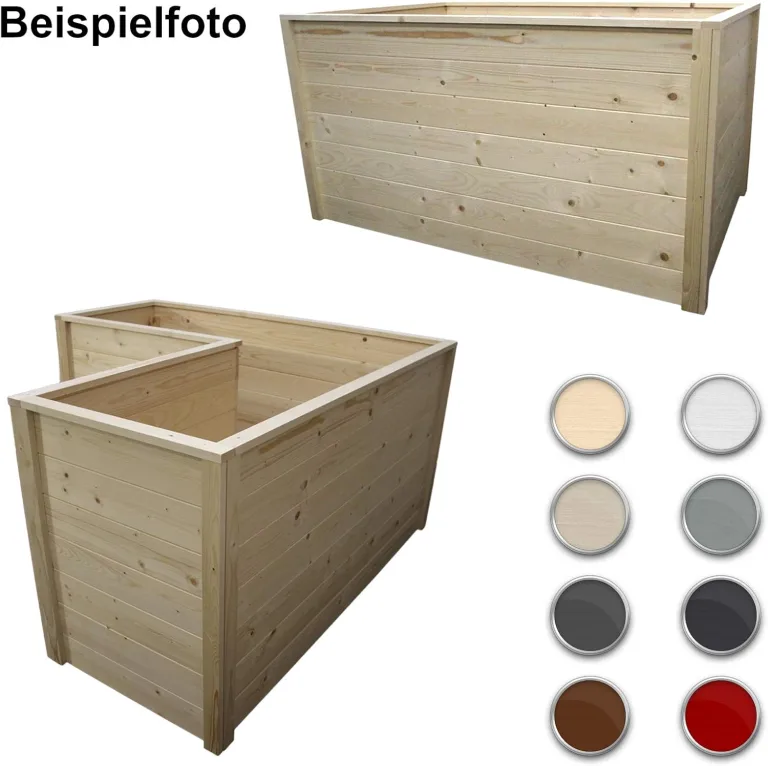 HORI Hochbeet Kit, Holz Stecksystem 80 cm hoch – Pflanzkasten Bausatz aus Fichte, 18 mm Wandstärke für Garten, Gemüsebeet & Kräuterbeet – DIY Pflanzkasten, in 15 Größen: Modell Magdeburg (60x120) – Bild 7