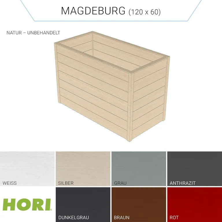 HORI Hochbeet Kit, Holz Stecksystem 80 cm hoch – Pflanzkasten Bausatz aus Fichte, 18 mm Wandstärke für Garten, Gemüsebeet & Kräuterbeet – DIY Pflanzkasten, in 15 Größen: Modell Magdeburg (60x120) – Bild 3