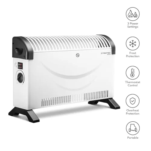 TROTEC Konvektor Heizung TCH 19 E – Heizleistung 750 W / 1250 W / 2000 W – Elektro Heizkörper – Bild 9