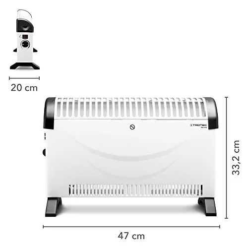TROTEC Konvektor Heizung TCH 19 E – Heizleistung 750 W / 1250 W / 2000 W – Elektro Heizkörper – Bild 10