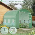VOUNOT® Gewächshaus Foliengewächshaus Winterfest Tomatenhaus Folientunnel, 3x2x2m 6m² - Thumbnail 5