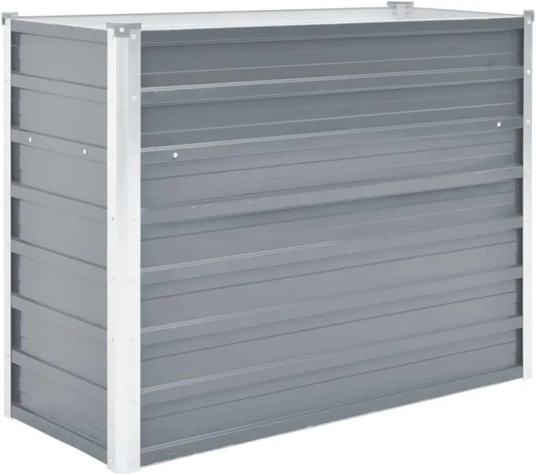 vidaXL Hochbeet Verzinkter Stahl 100x40x77cm Grau Gartenbeet Frühbeet Garten – Bild 1
