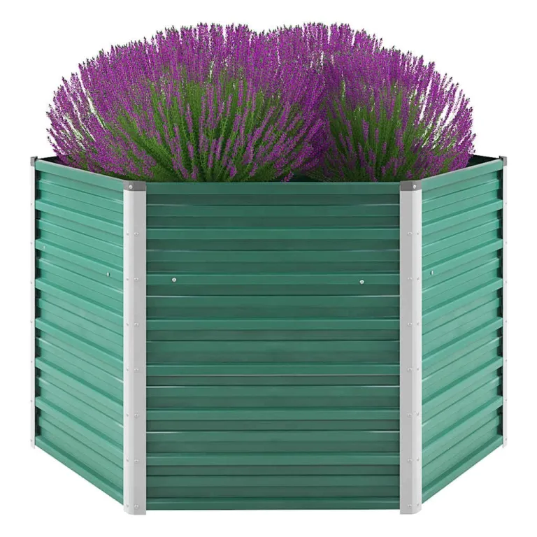 vidaXL Hochbeet Verzinkter Stahl 129x129x77cm Grün Gartenbeet Frühbeet Garten – Bild 1