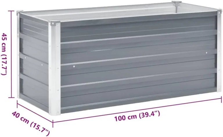 vidaXL Hochbeet Verzinkter Stahl 100x40x45cm Gartenbeet Frühbeet Blumenkasten – Bild 4