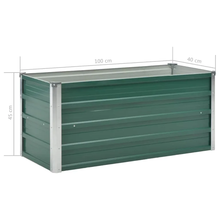 vidaXL Hochbeet Verzinkter Stahl 100x40x45cm Grün Gartenbeet Frühbeet Garten – Bild 3