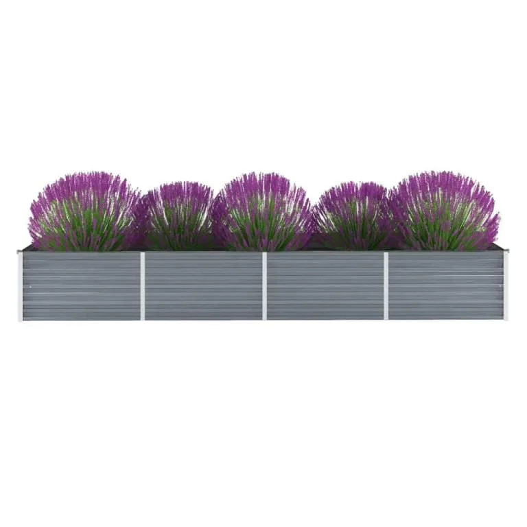 vidaXL Hochbeet Verzinkter Stahl 320x80x45cm Garten Pflanzbeet Blumenkasten – Bild 2