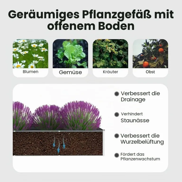 vidaXL Hochbeet Verzinkter Stahl 320x80x45cm Garten Pflanzbeet Blumenkasten – Bild 5