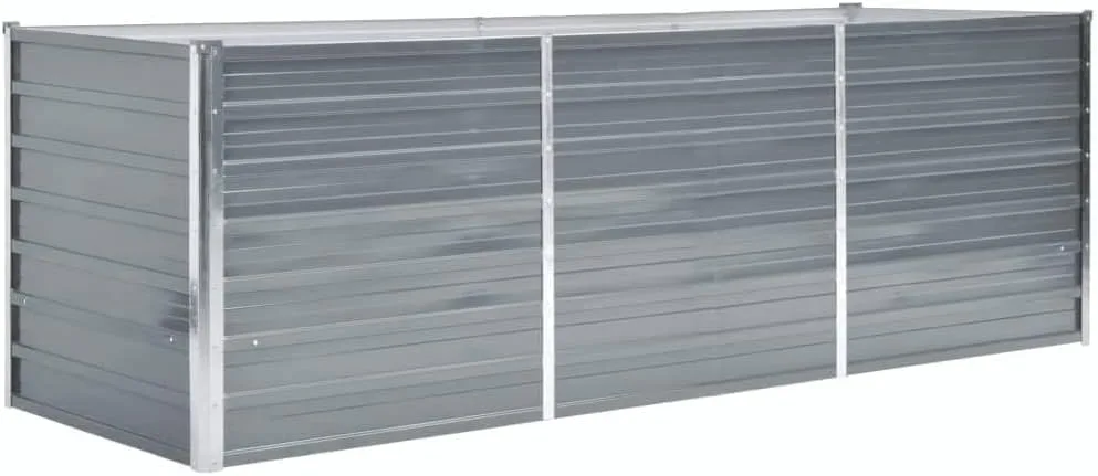 vidaXL Hochbeet Verzinkter Stahl 240x80x77 cm Grau Gartenbeet Pflanzbeet - Bild 1