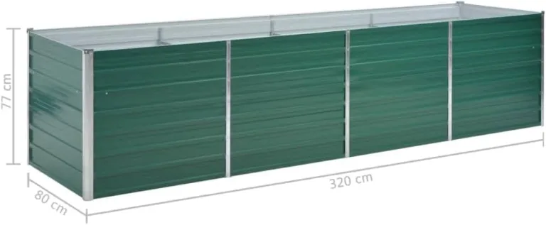 vidaXL Hochbeet Verzinkter Stahl 320x80x77 cm Grün Gartenbeet Pflanzbeet – Bild 4