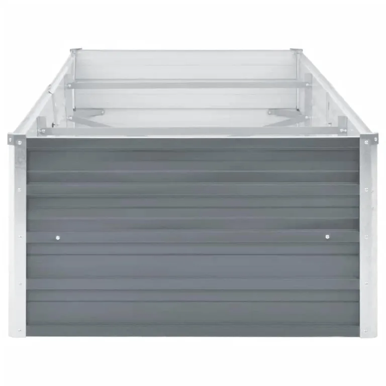 vidaXL Hochbeet Verzinkter Stahl 240x80x45 cm Grau Gartenbeet Pflanzbeet – Bild 9