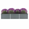 vidaXL Hochbeet Verzinkter Stahl 240x80x45 cm Grau Gartenbeet Pflanzbeet - Thumbnail 2