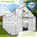 BRAST Gewächshaus Aluminium mit Fundament | 42 Modelle | 130x190x195cm - 490x250x235cm | TÜV geprüft | 6mm Hohlkammerplatten | rostfrei wetterfest temperaturbeständig | 310x250x205cm Silber - Thumbnail 4