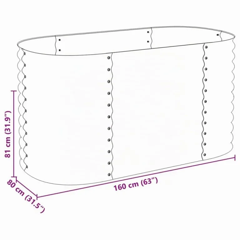 vidaXL Hochbeet Stahl Grau 160x80x81 cm Gemüsebeet Pflanzbeet Frühbeet Garten – Bild 6