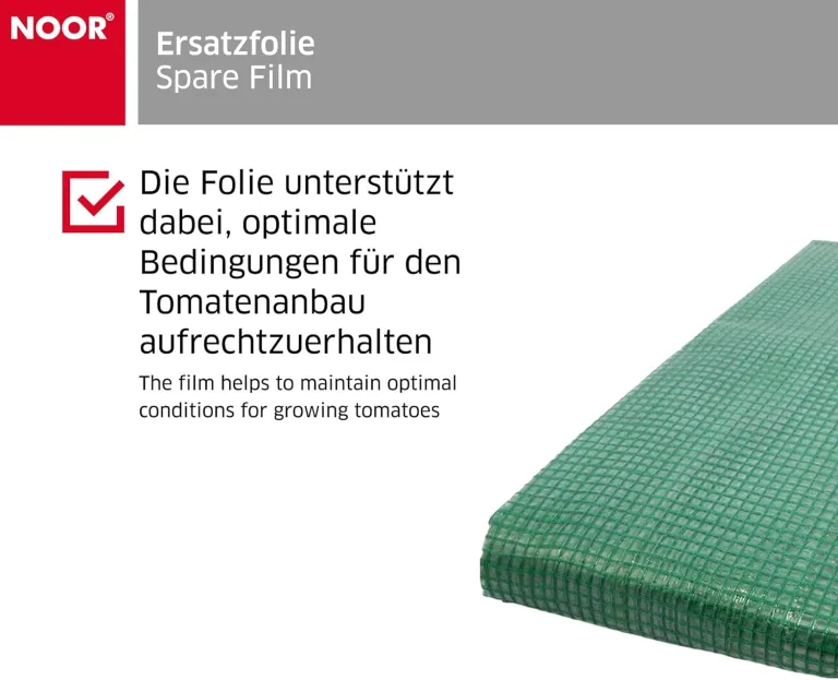 NOOR Ersatzfolie für Tomaten-Gewächshaus Premium - UV-stabilisierte Gartenbaufolie 135 g/m² - ca. 200x75x175 cm – Bild 3