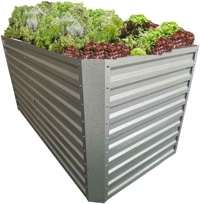 RS Trade Hochbeet Metall Florenz XL, 180×90×90 cm, Garten- & Gemüsehochbeet aus Stahl-Wellblech mit Zink-Aluminium, bodenlos, rostfrei & witterungsbeständig – Bild 8