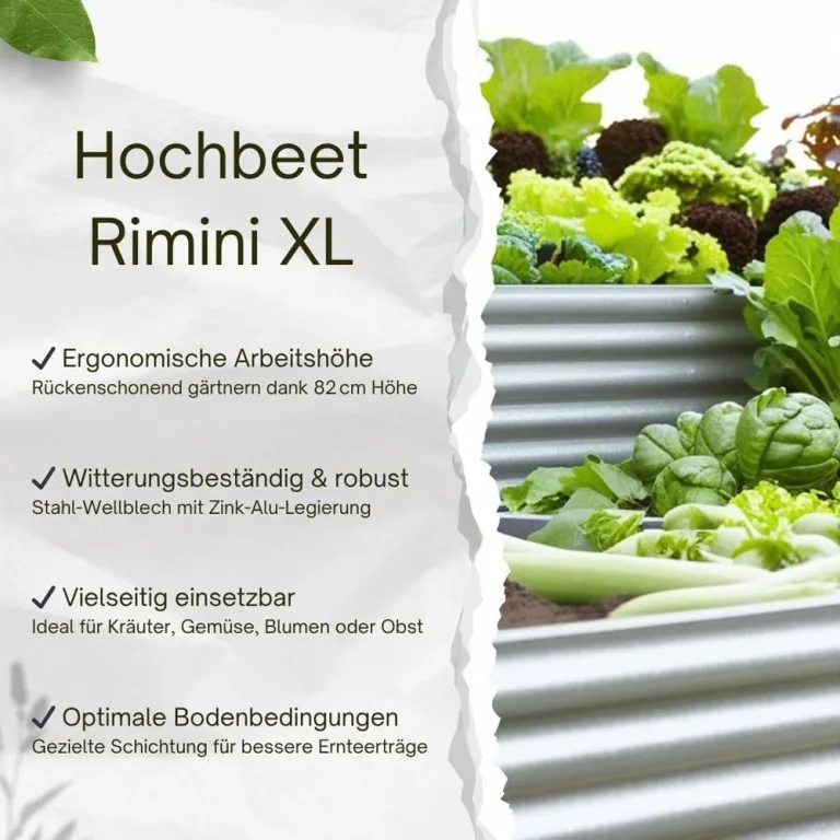 RS Trade Hochbeet Metall Rimini XL, 200×100×82 cm, Garten- & Gemüsehochbeet aus Stahl-Wellblech mit Zink-Aluminium, oval, bodenlos, rostfrei & witterungsbeständig – Bild 6