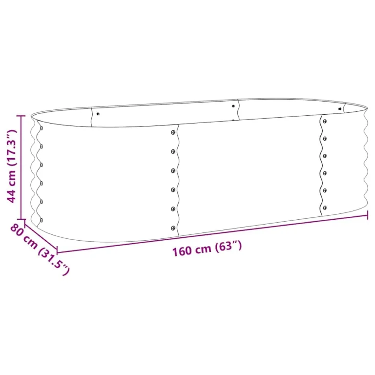 vidaXL Hochbeet Stahl Grau 160x80x44 cm Gemüsebeet Pflanzbeet Frühbeet Garten – Bild 7