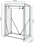 WOLTU Foliengewächshaus Tomatengewächshaus, PE-reissfeste, wasserdichte Plane mit Rolltor, für Garten, Terrasse, Hinterhof, 100x50x150/136cm, transparent - Thumbnail 8