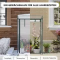 WOLTU Foliengewächshaus Tomatengewächshaus, PE-reissfeste, wasserdichte Plane mit Rolltor, für Garten, Terrasse, Hinterhof, 100x50x150/136cm, transparent - Thumbnail 3