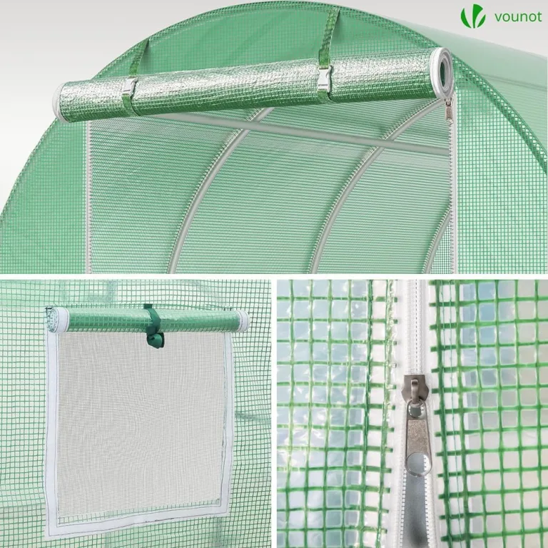 VOUNOT® Gewächshaus Foliengewächshaus Winterfest Tomatenhaus Folientunnel, 3x3x2m 9m² – Bild 7