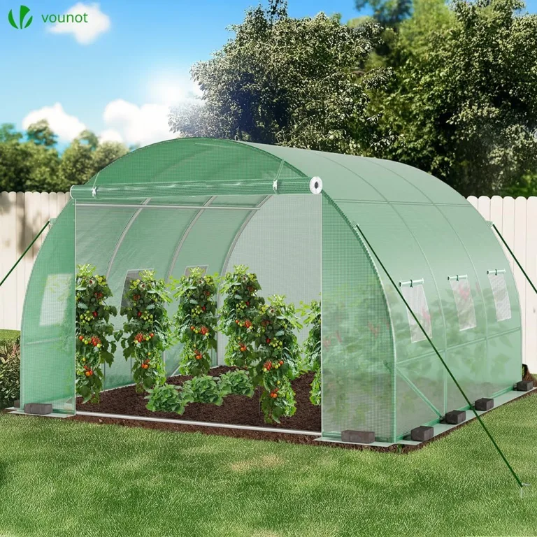 VOUNOT® Gewächshaus Foliengewächshaus Winterfest Tomatenhaus Folientunnel, 3x3x2m 9m² – Bild 3