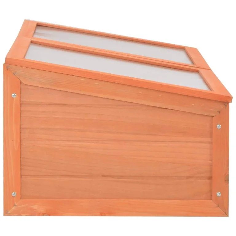 Tidyard Gewächshaus Holz Frühbeetkasten mit Klappdeckel Pflanzen Gemüse Aufzucht Holz und PC-Platten Unterseite Offen Wasserfest 100 x 50 x 34 cm – Bild 7