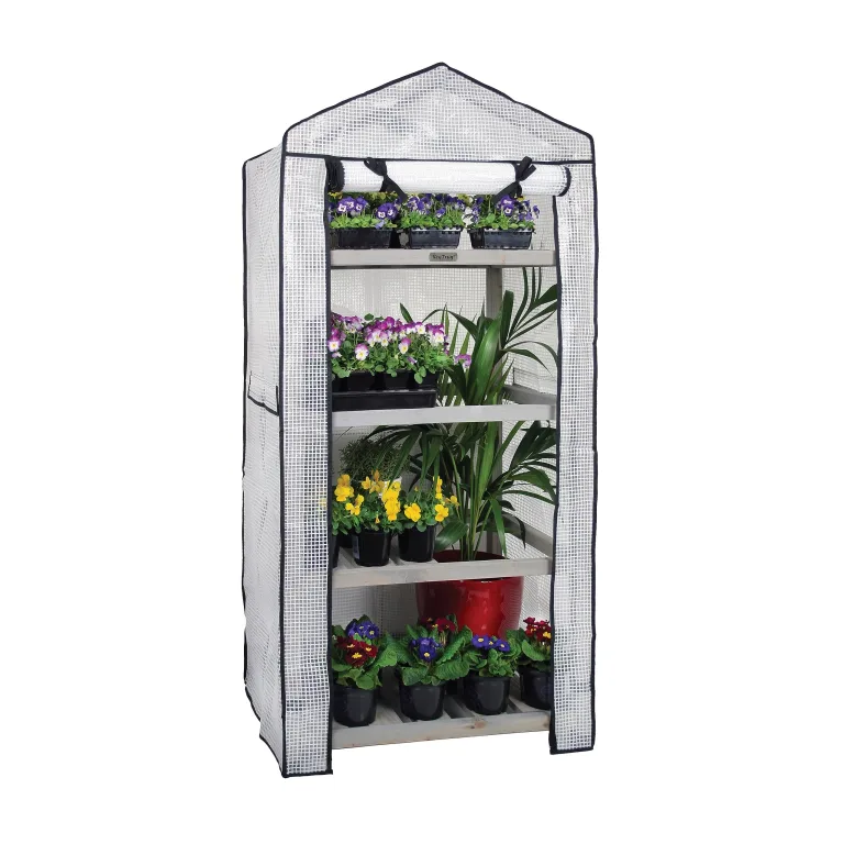 VegTrug® Gewächshaus - Foliengewächshaus mit 4 Ebenen & FSC-Holzrahmen - Anzuchthaus für Garten, Balkon & Terrasse - Pflanzregal mit PE-Abdeckung & Reißverschluss - Natural 71x49x158 cm – Bild 10