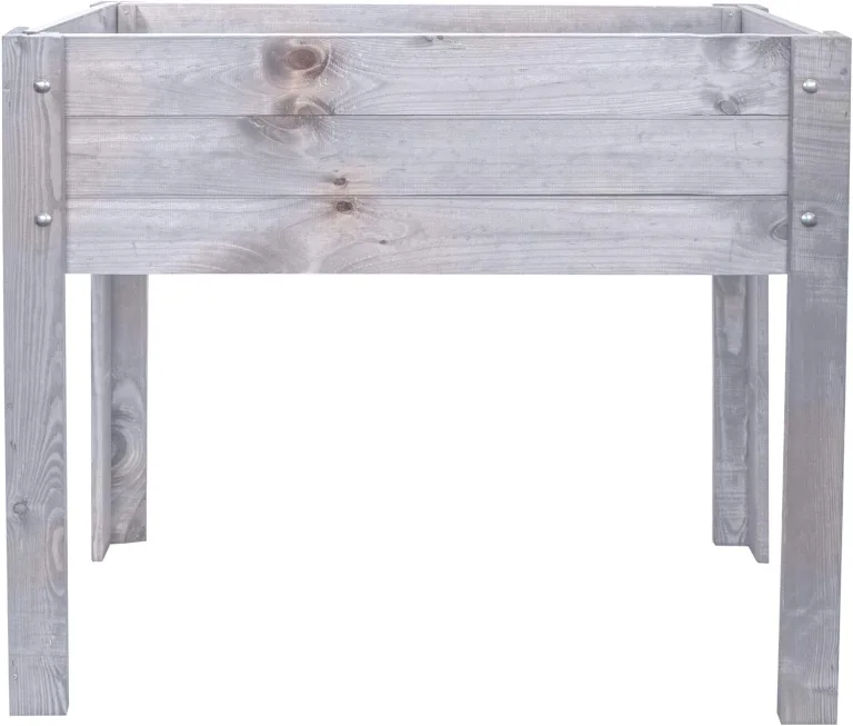 mgc24 Hochbeet - Kiefernholz Dunkelbraun rechteckig, stehender Pflanzkasten für Garten Terrasse Balkon - 80 x 37,6 x 78 cm mit Ablageboden – Bild 7