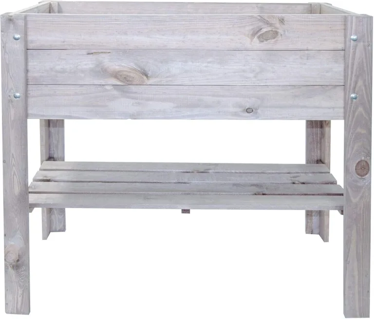 mgc24 Hochbeet - Kiefernholz Dunkelbraun rechteckig, stehender Pflanzkasten für Garten Terrasse Balkon - 80 x 37,6 x 78 cm mit Ablageboden – Bild 9