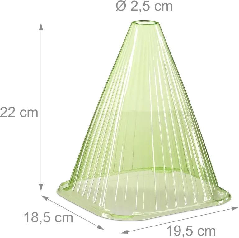 48 x Pflanzenhut im Set, Pflanzhilfe, Pflanzenschutz vor Frost, Schnecken & Vögeln, PVC, H: 22 cm, Pflanzglocke, grün – Bild 5