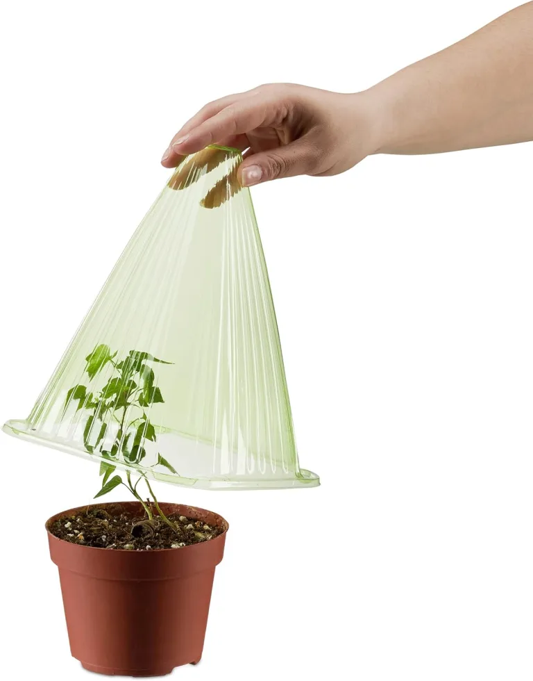 48 x Pflanzenhut im Set, Pflanzhilfe, Pflanzenschutz vor Frost, Schnecken & Vögeln, PVC, H: 22 cm, Pflanzglocke, grün – Bild 7