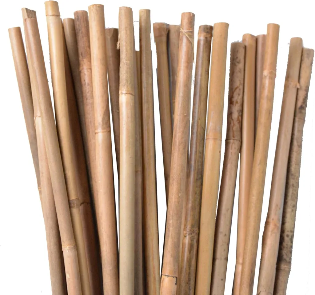 UNUS Bambusstäbe, Pflanzenstäbe zur Stabilisierung von Pflanzen im Garten, Rankstäbe Bambus 120 cm naturfarbend, 25 Stück
