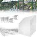 HENGMEI 14x Polycarbonat Doppelstegplatten 4mm Hohlkammerstegplatten10,25 m² UV-beständigen Stegplatten für Gewächshaus, Garten Treibhaus - Transparent - Thumbnail 1